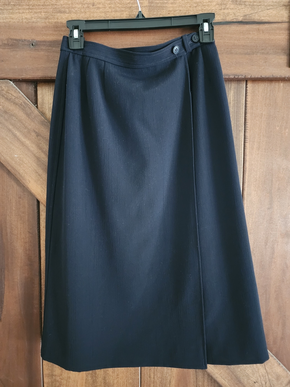 Vintage JAEGER Britian-Made Navy Midi Wrap Skirt